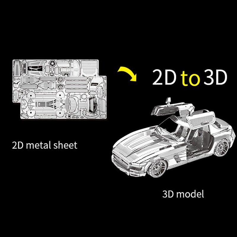 لغز نموذج تجميع المعادن ثلاثي الأبعاد للأطفال ، كتل بناء ذاتية الصنع ، جناح الفراشة ، سيارة رياضية ، هدية عيد ميلاد ، مجموعة ألعاب