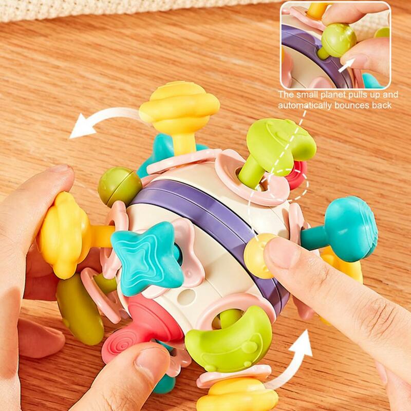 Niet-Giftig Kinderspeelgoed Stimulerende Babybal Bijtring Gemakkelijk Vast Te Houden Babyspeelgoed Voor Grijptraining Met Felle Kleuren Veilig Kauwen