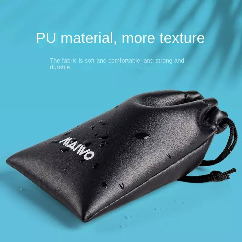 Maiwo กระเป๋าเก็บถุงผ้าแบบมีหูรูดกันน้ำสายดาต้าหูฟังหูฟังสวมศีรษะสายรัดข้อมือ PU นุ่มหนังถุงผ้าแบบมีหูรูด S