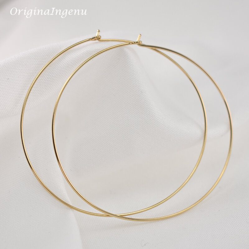8 rozmiar cienkie kolczyki Hoop ręcznie robiona biżuteria 925 srebro/złoto wypełnione Brincos Vintage Gold Pendientes Oorbellen Earrinngs dla kobiet