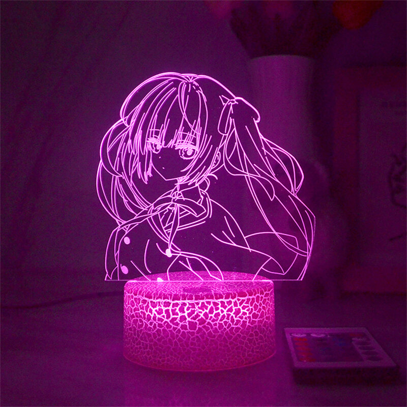 Luz de noche de ilusión 3D, lámpara de Anime para niñas, luces de Panel acrílico Led para decoración de dormitorio, luz nocturna de mesa, 7/16 colores, regalos que cambian