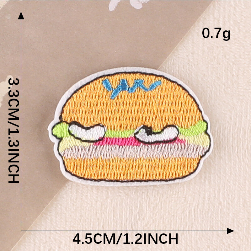 Toppe in tessuto ricamate fai da te per abbigliamento cappello pantaloni borsa Jean Fast Iron Sticker Label patatine fritte emblema distintivo ananas hamburger