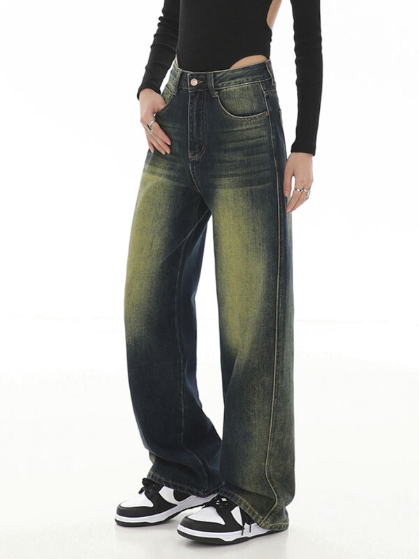 Y 2K Dames Vintage Jeans Streetwear Mode Hoge Taille Dames Esthetische Denim Broek Comfortabele Moeder Broek