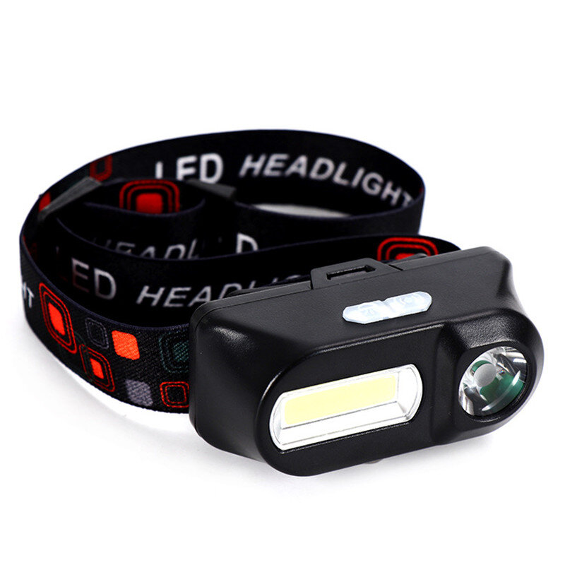 Portable T6+COB LED Headlamp 18650 Head Lamp Flashlight USB Rechargeable Torches Camping Headlight Hiking Night Fishing Light