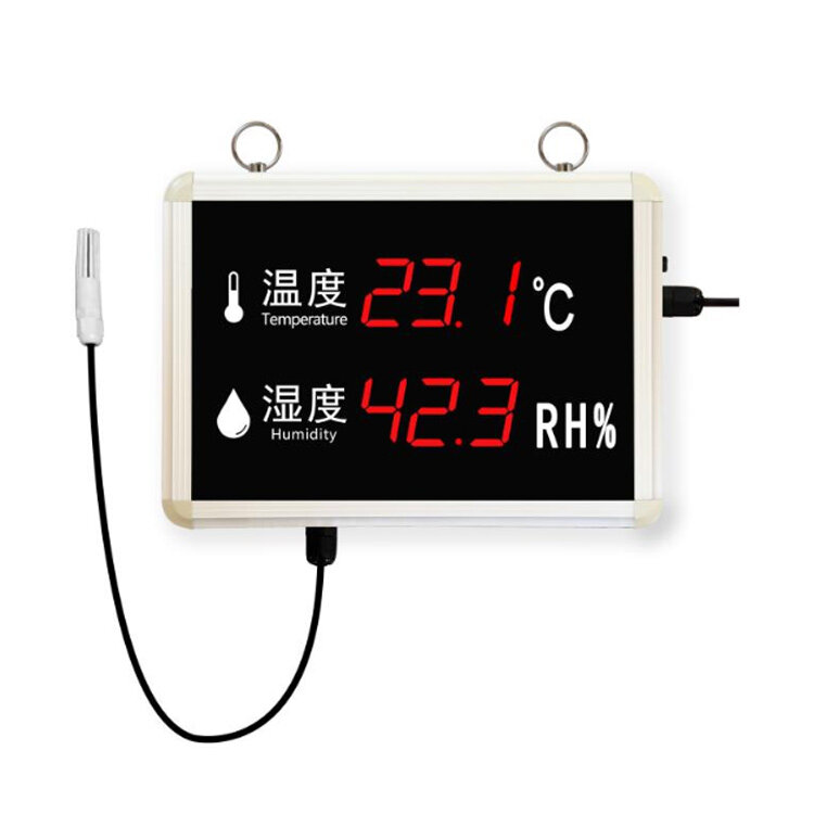 Duży elektroniczny termometr z cyfrowym wyświetlaczem do użytku na rynku i biurze