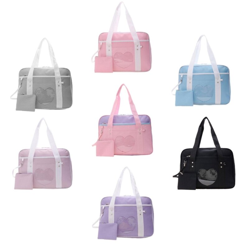 Школьная сумка в форме сердца JK, униформа, мягкая сумка для багажа, легкие сумки для покупок в стиле ретро, ​​большая сумка для