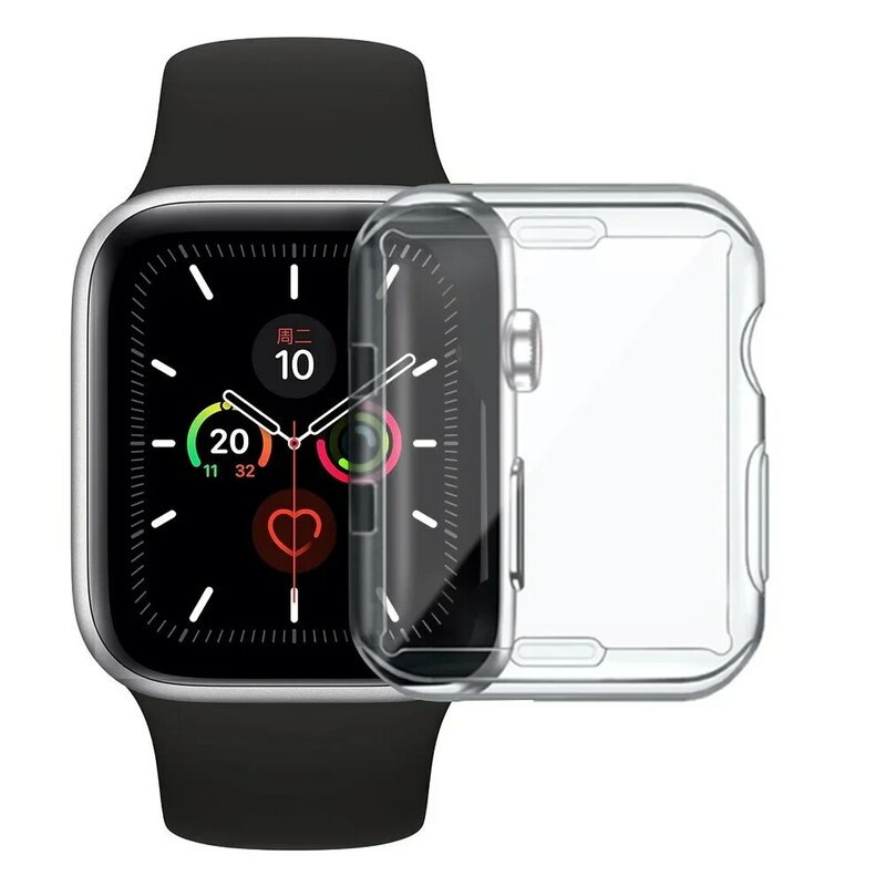 Capa transparente para Apple Watch, protetor de tela em silicone, iWatch Série 9 8 7 6 5 4 3 SE 38 40 41 42 44 45mm