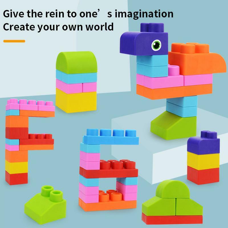 Set di blocchi morbidi set di blocchi impilabili morbidi giocattoli educativi di grandi dimensioni per l'apprendimento precoce per bambini bambini ragazzi