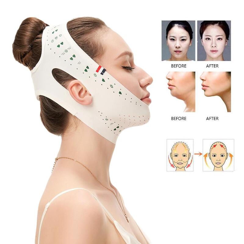 Vendaje facial ajustable en forma de V, cinturón de elevación para reducir el cuidado del sueño, cintas para esculpir la cara, herramienta para la piel de la cara, máscara de barbilla de doble elevación R5K9