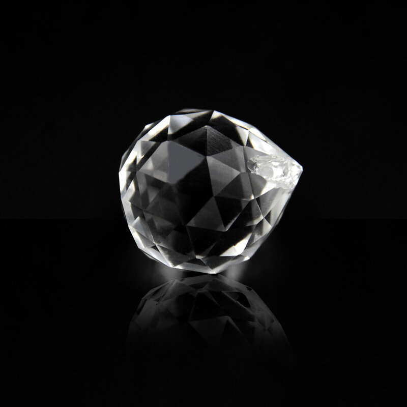 Bola facetada de cristal transparente para candelabros, colgante de prisma brillante, luz de arcoíris, 15mm, 1 pieza