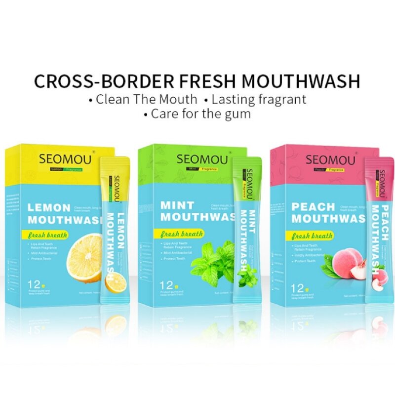 20pcs Travel Size Mouthwash Packet Individual Mini Mouthwash for Fresh Breath Teeth Stain Removel Mouthwash Oral Cleaning Tools