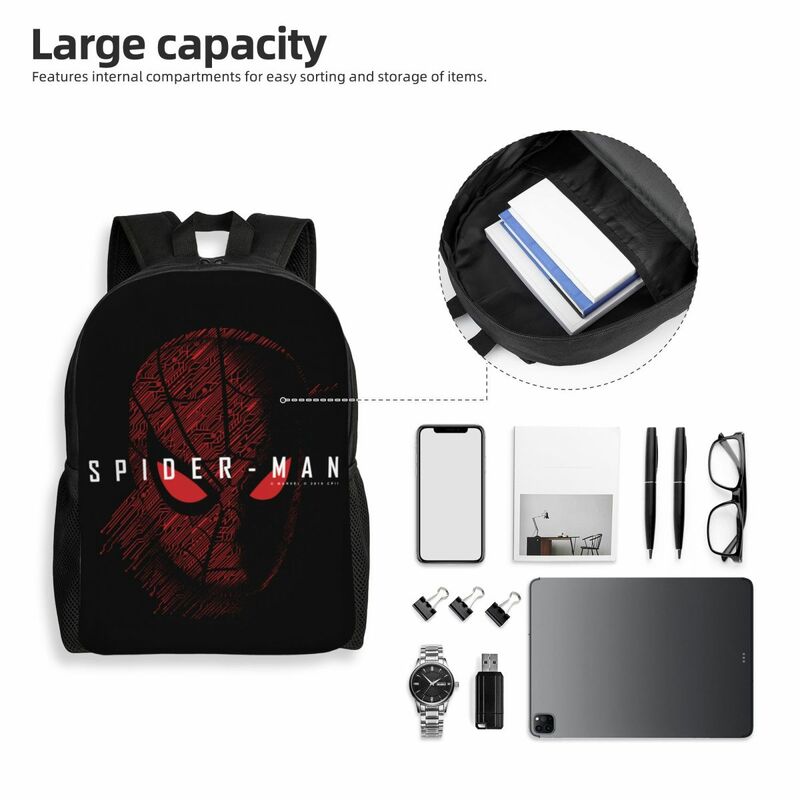 Рюкзак с принтом Человека-паука для женщин и мужчин, водонепроницаемая школьная сумка для колледжа