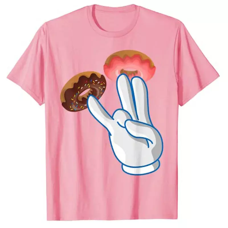 Camiseta rosa para o amor, Tee sujo da piada, Donut e Doughnut, Presentes engraçados, Tee sujo de humor, Tops Y2K no fedor, 2 em