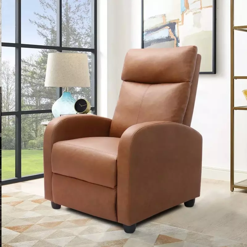 Einzels essel dick gepolsterte Push-Back-Liege mit Kunstleder Sessel Rückenlehne Stuhl Stühle für Wohnzimmer Wohn möbel