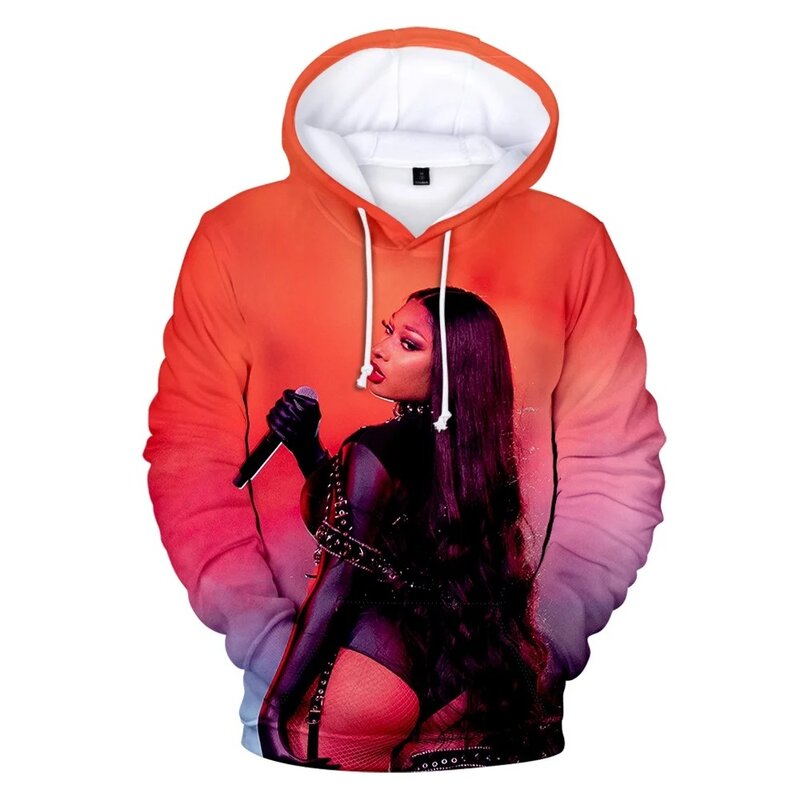 Megan Thee Stallion hoodie 3D, pakaian Cosplay penyanyi, kaus pullover Hip Hop