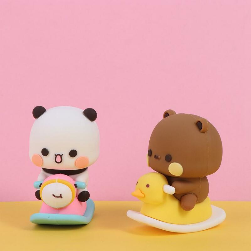 Bubu Dudu 팬더 곰 피규어 장난감, 수집용 귀여운 액션 카와이 곰 장난감 인형 장식, 홈 데록 생일 크리스마스 선물