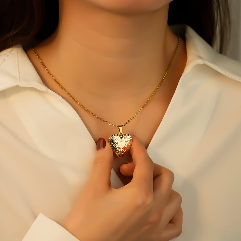 1pc foto cuore medaglione ciondolo collana donna collana regalo Souvenir personalizzato