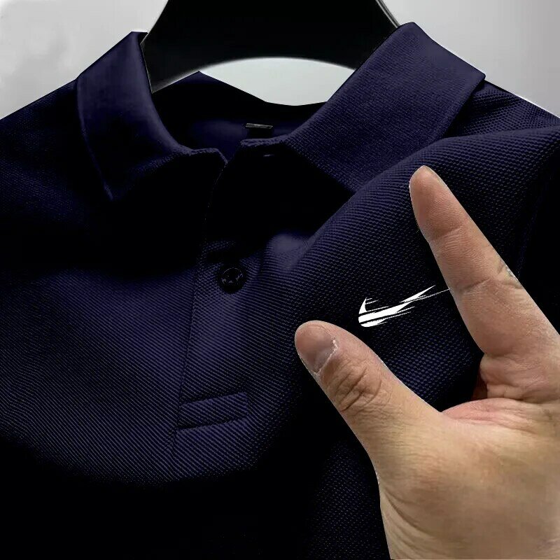 Camiseta polo de trabalho masculina, Corta masculina, blusa casual, uniforme, Para de trabalho, Acanalada formal, transparente