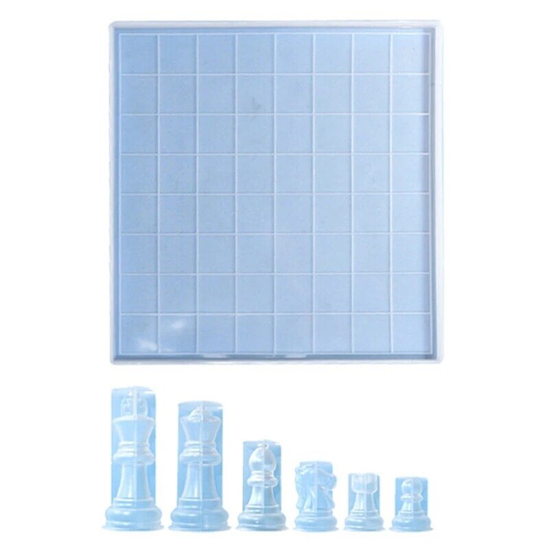 Chess Board Game Mould Silicone Material Hand-Making Supplies for DIY Crafts