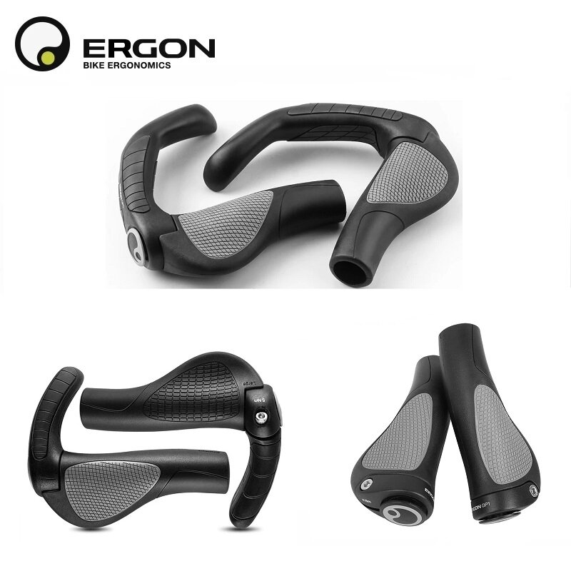 ERGON-Punhos de guiador de bicicleta ergonômica, Mountain Bike Handle Grip, Apertos de borracha bloqueáveis de bicicleta, GP1, GP3, GP5, Extended Bar End Grip