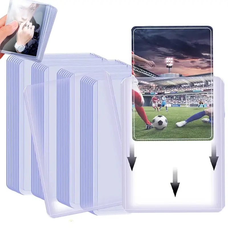 Claro Toploaders Mangas Cartão de Protecção Transparente PVC Toploader Protector Fit Titular para Collectible Trading Basketball Card