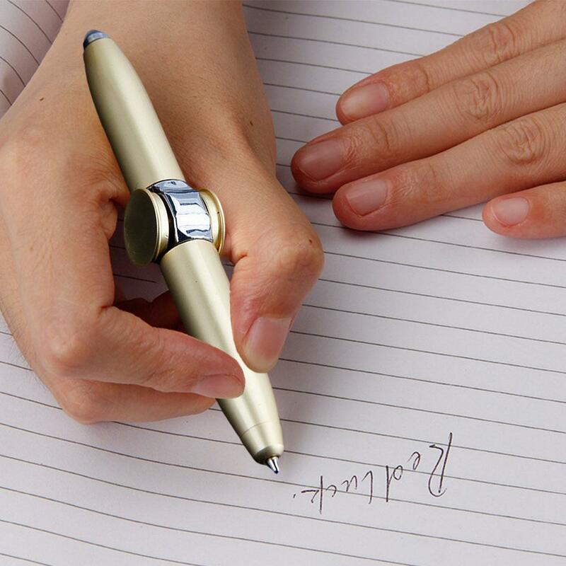 1pcs Creative Multi-Function LED Rotate Decompression Gyroscope Metal Ballpoint Pen Fashion Office School Supplies Writing Pens