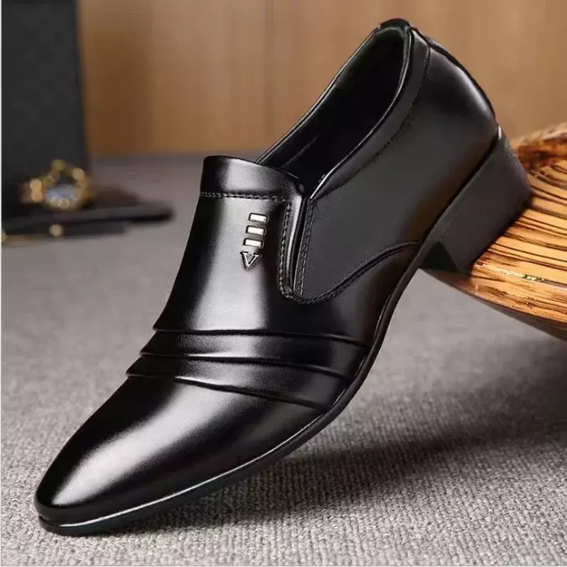 Sapatos Oxford de couro envernizado masculino, calçado Oxfords, vestido de negócios, luxo, alta qualidade