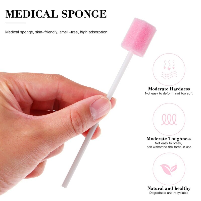 Healifty 100pcs Mouth Care Swabs Disposable Sponge Mouth Swabs Mouth Cleaning Sponge Mouth Oral Care Swabs
