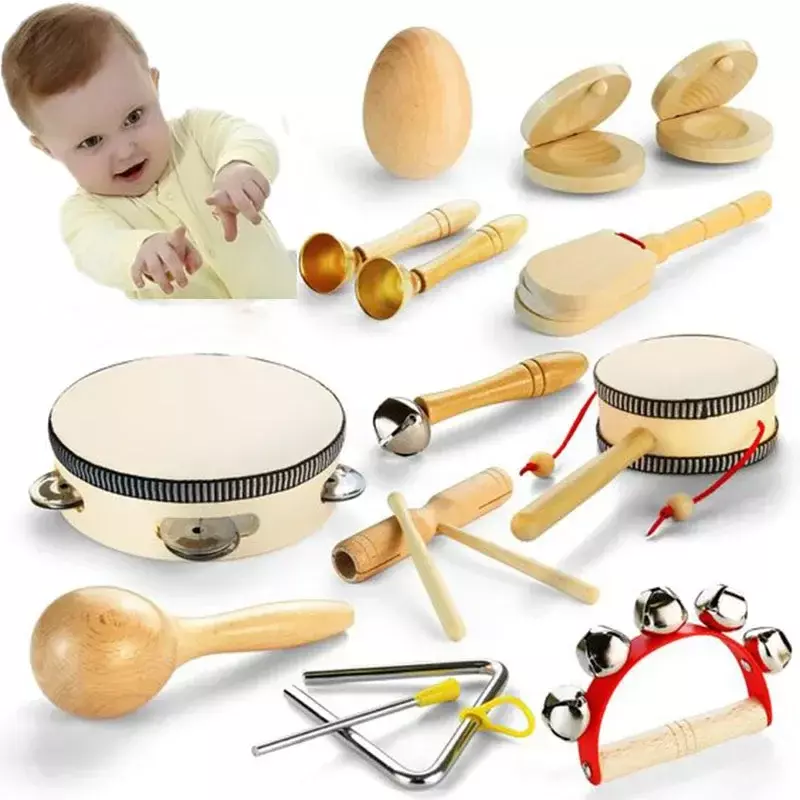 Alat Musik untuk Bayi 1 2 3 Tahun Montessori Bayi Mainan Kayu Permainan Anak Mainan Musik Interaktif Mainan Pendidikan untuk Bayi