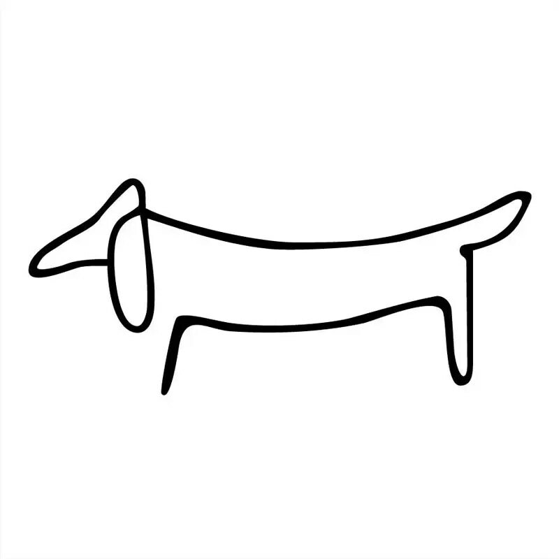 만화 닥스훈트 강아지 자동차 스티커, 창의적인 자동차 창 장식 액세서리 데칼, 방수 자외선 차단 PVC,15cm