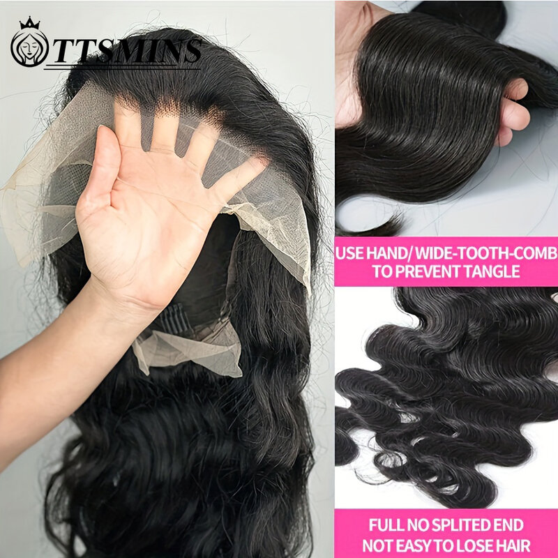 Peluca de cabello humano Natural para mujer, pelo largo con encaje Frontal 13x6, prearrancado, onda corporal 13x4, 180% en oferta