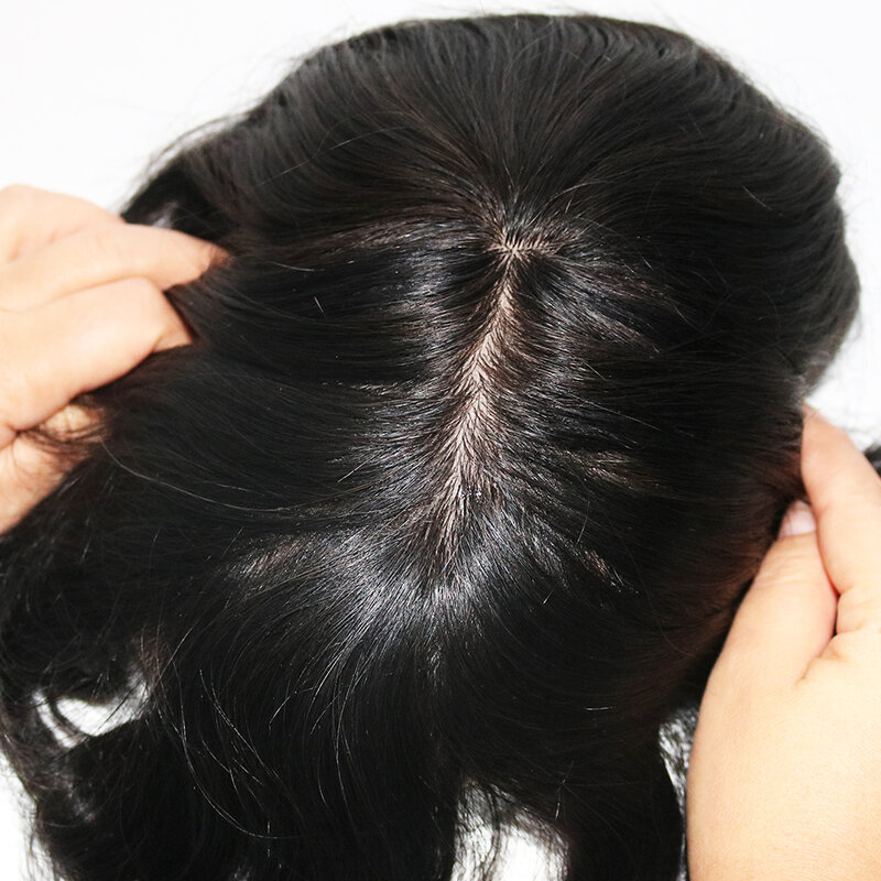 Мужской парик M-lace на шелковой основе из искусственной кожи и швейцарского кружева, 100% натуральные прямые волосы, натуральная кожа головы, дышащий, для мужчин