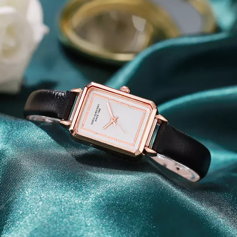 Новые Модные Простые темпераментные квадратные женские кварцевые часы