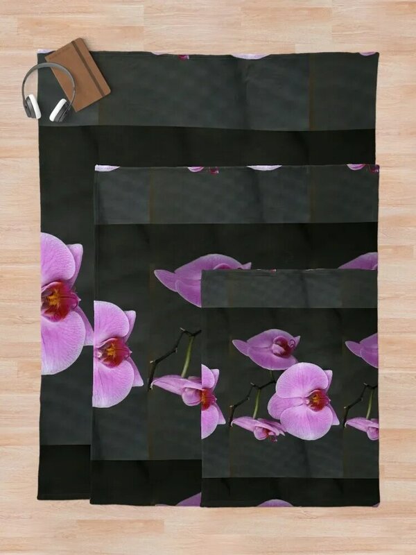 Manta de tiro de Orquídea de polilla rosa, mantas a cuadros de marca de lujo, decoración navideña para niños