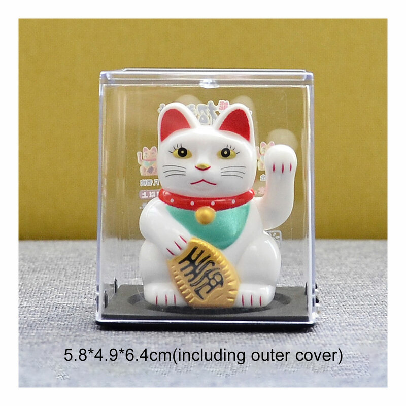 Solar Powered Maneki Neko Lucky Cat, Gato de sorte chinês, Acenando a mão acenando, Figurinhas do gato da fortuna, Decoração