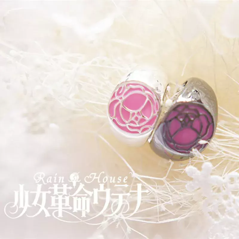 Anillo de Cosplay de GEMA de Tenjo para mujer, joyería de anillo de aleación de rosa, accesorios de Cosplay, insignia de chica Revolucionario