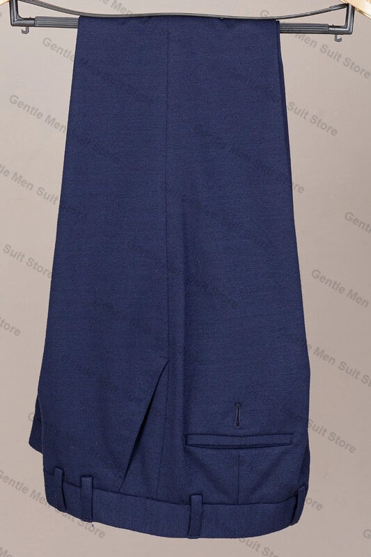 Ciemnoniebieski zestaw garnitury męskie 2-częściowy blezer + spodnie formalne biuro biznesowe na zamówienie kurtka spodnie bal pan młody smoking ślubny płaszcz