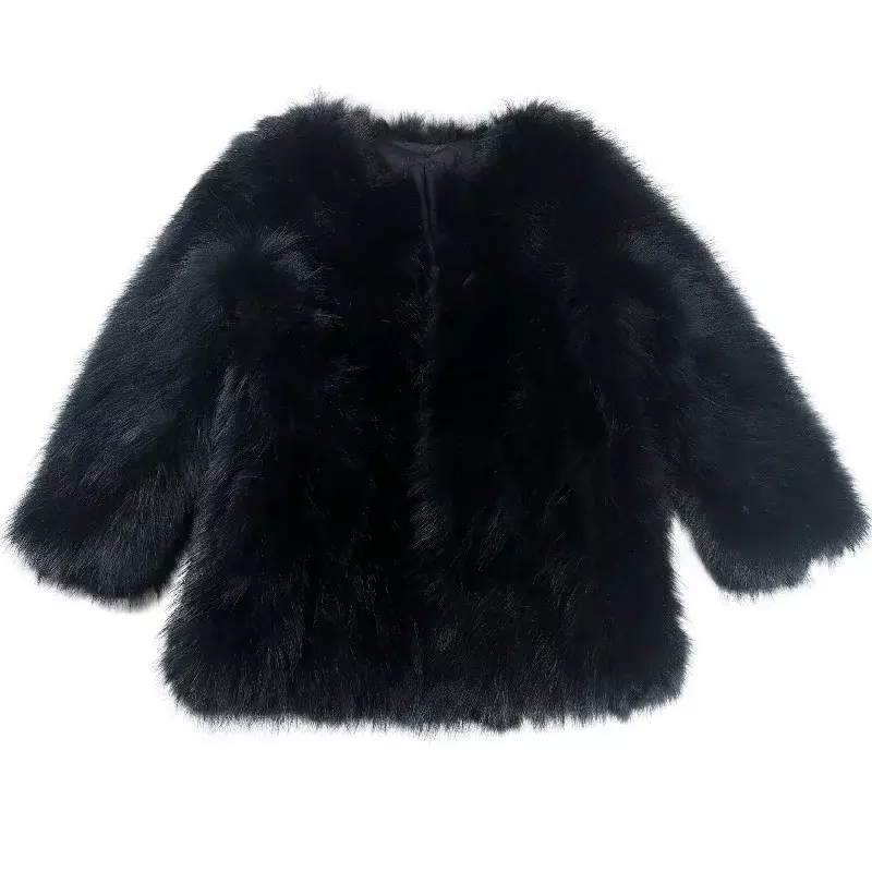 Pelliccia di cane di procione top di media lunghezza inverno manica lunga giacca spessa abbigliamento donna nero Casual spessa manica lunga vera pelliccia
