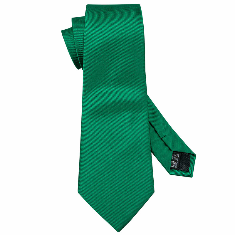 Barry.Wang Green Silk Mens Tie Hanky Cufflinks Set Mint Grass Teal Bottle Sage Pea Green Necktie For Male Wedding Business Party
