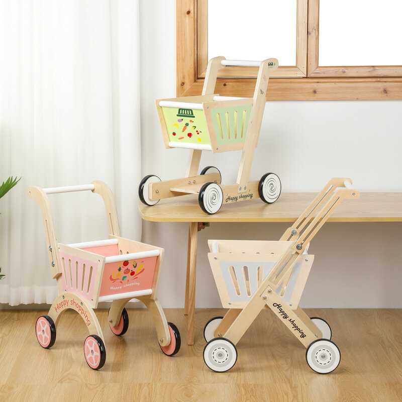 Juguete educativo Montessori de madera para niños, juguete de rol para compras, aprendizaje temprano, andador