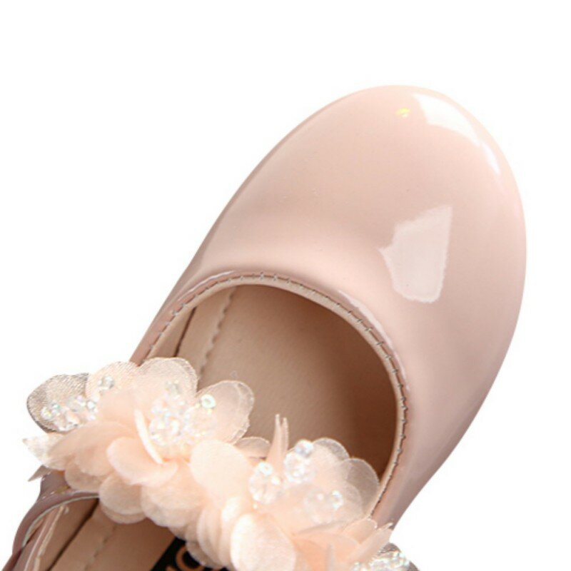 Sapatos de couro com gancho e laço sólido para bebês, sapatos de dança infantil com renda, sapatos infantis princesa, primavera
