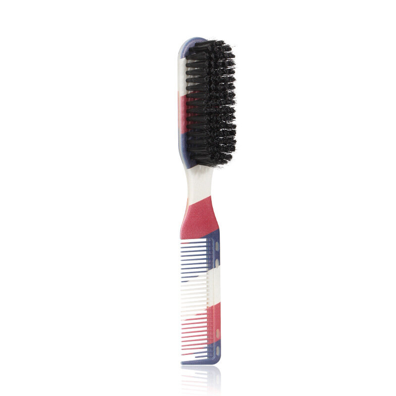 1pc Cleaning Brush Double-Sided Comb Brush Black Small Beard Styling Brush Professional Shave Beard Brush Barber Carving For Men