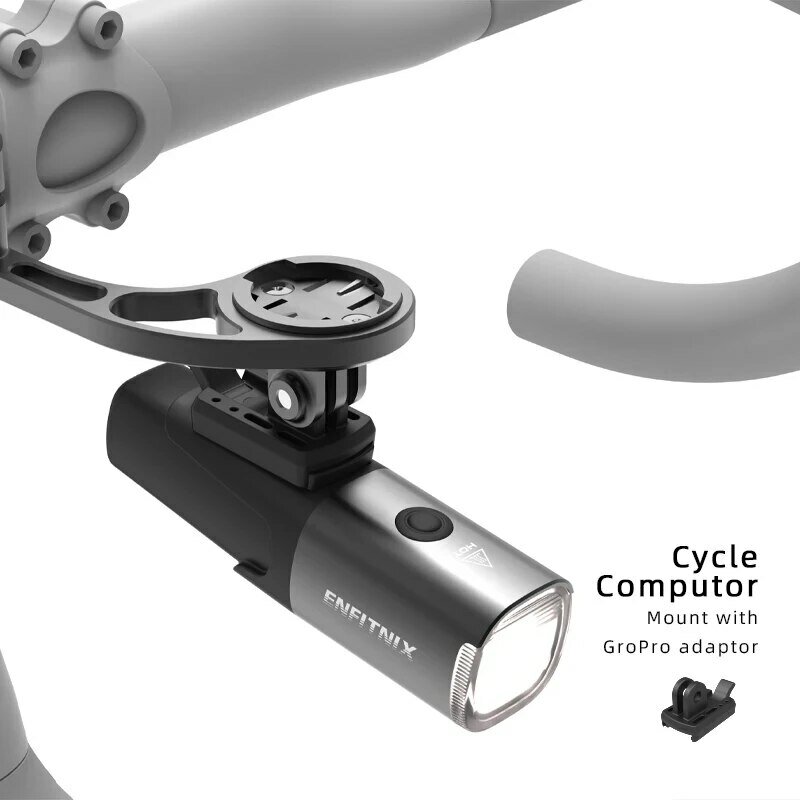 Enfitnix Navi600 lampu depan cerdas, lampu sepeda gunung, lampu malam pintar dapat diisi ulang USB untuk Aksesori Sepeda