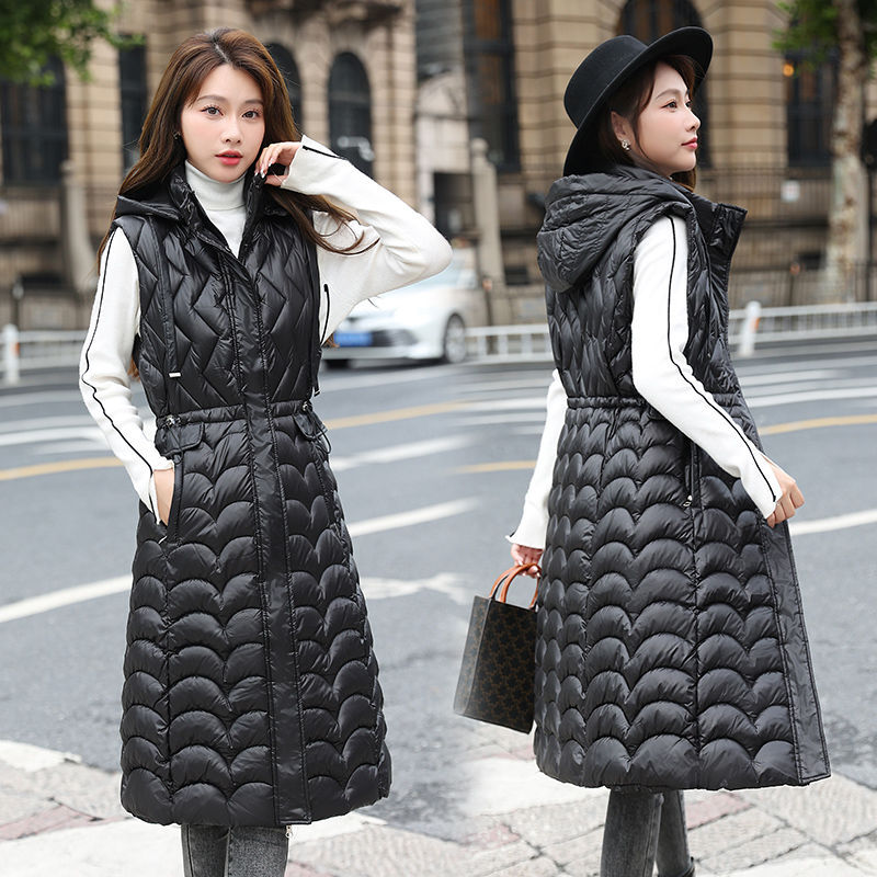 Autumn and Winter New Women's Down Cotton Vest Loose Commuter Casual Hooded Sleeveless Oversize Tank Top