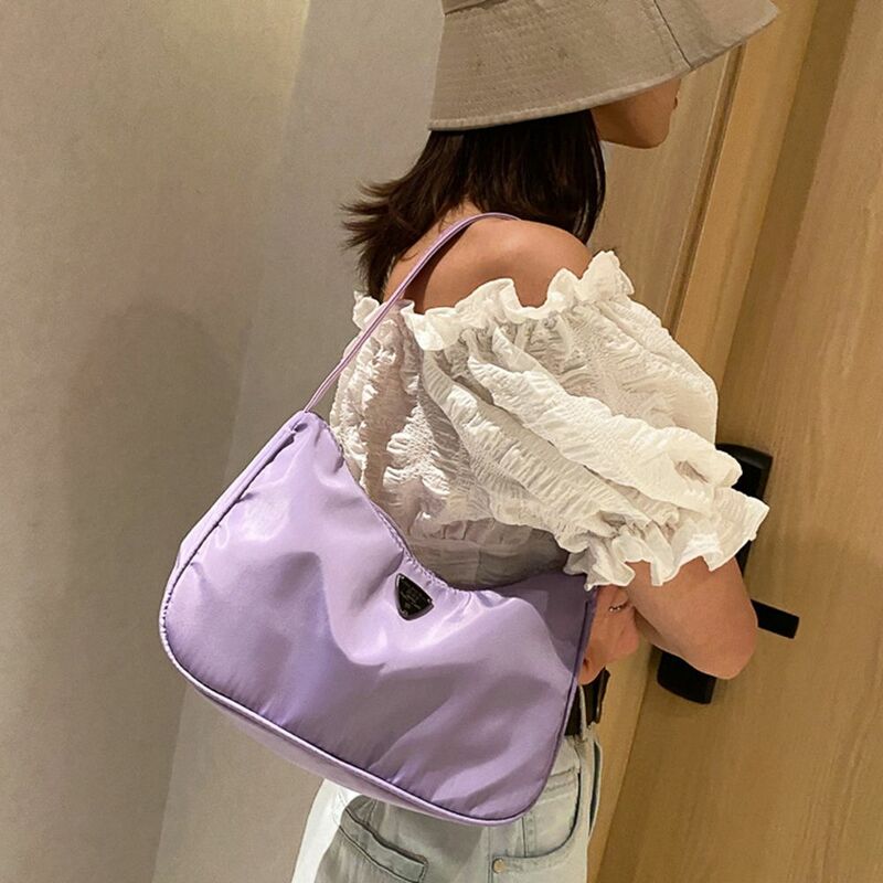 Mini bolsa de mão coreana para mulheres, muito peri, axila de ombro único, bolsa mensageiro, alça larga, bolsa de nylon