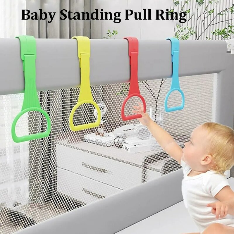 Cincin tarik untuk Playpen tempat tidur bayi cincin Kereta bayi belajar untuk berdiri tangan tarik cincin cincin gantung tempat tidur bayi balita cincin tarik