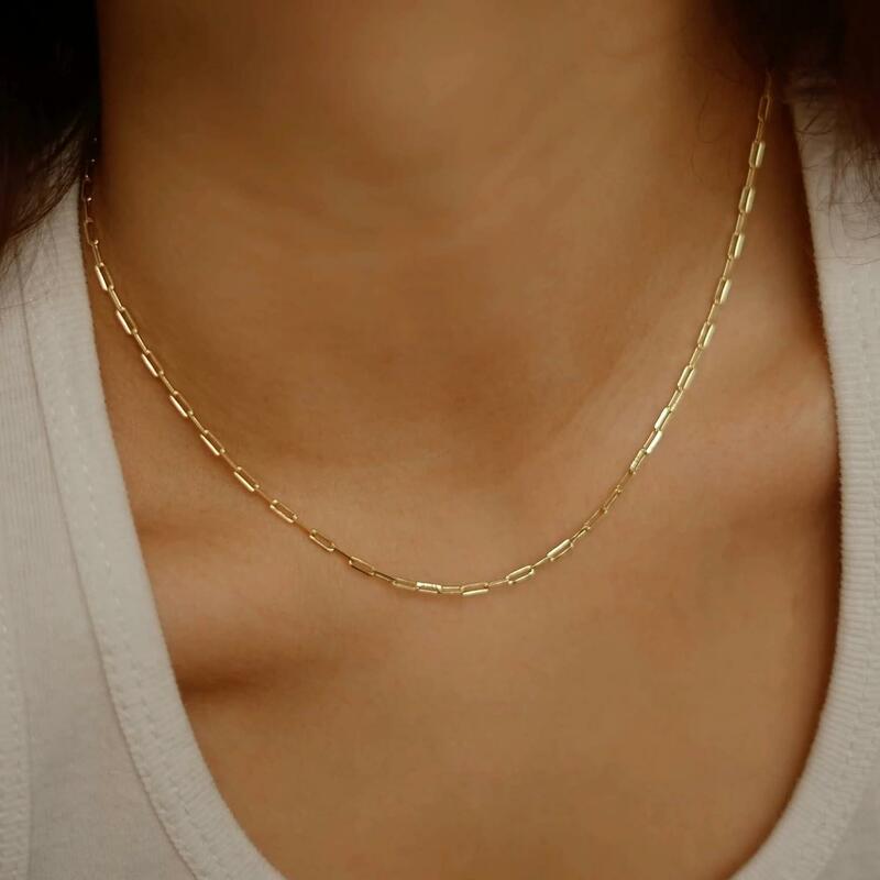 Fansliver-collar de cadena de plata de ley 2,5 para mujer, joyería de capas a la moda, con cierre de clip, chapado en oro de 14K, listo para regalo