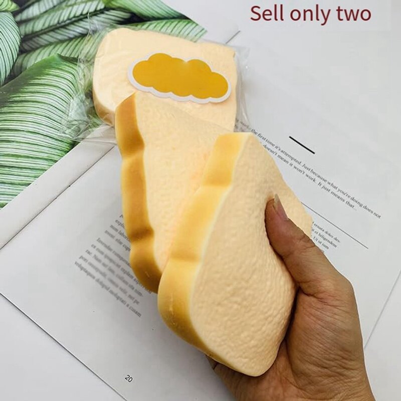 Squeeze Bread Toy para Stress Relief, Squeeze Toy, Sensory Fidget Toys, durável, forma de pão fatiado, engraçado e complicado