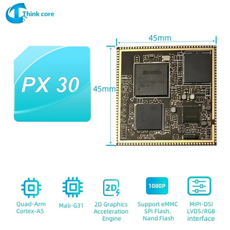 Rockchip PX30 SOM Core Board, funciona con Linux, Ubuntu, Android, documento de código abierto, pantalla Dual para TV Box, PC, portátil, pantalla comercial
