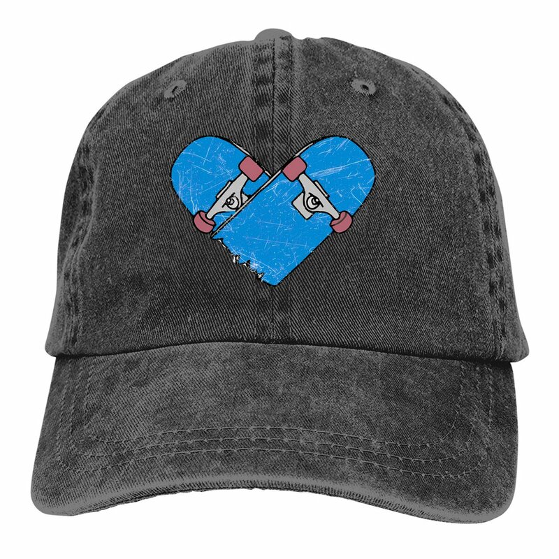 Casquette de skateboard multicolore pour femme, casquette à visière, chapeaux de protection personnalisés Heartboard